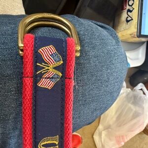 OLYMPIC Ralph Lauren Red and Blue Belt with Gold Buckle